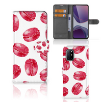 OnePlus 8T Book Cover Pink Macarons