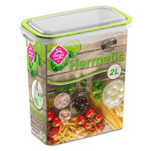 5x Voorraad/vershoudbakjes 2 liter transparant/groen plastic