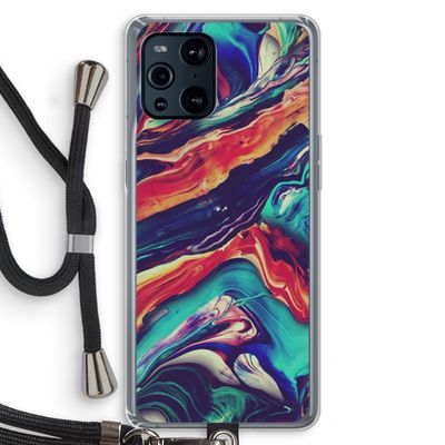 Chameleon Sun: Oppo Find X3 Transparant Hoesje met koord
