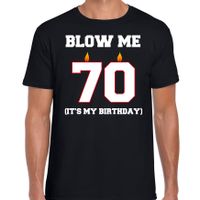70 jaar verjaardag cadeau t-shirt blow me its my birthday zwart voor heren