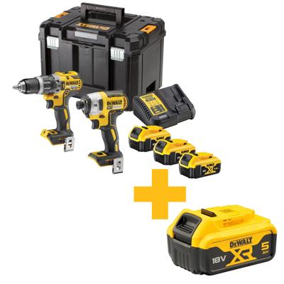 DeWALT DCK266P3T Accu combiset 2-delig (DCD796 + DCF887) 18V XR (3x) 5.0Ah in TSTAK