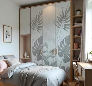 Zwart-witte planten kast stickers
