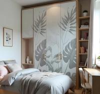 Zwart-witte planten kast stickers