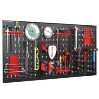 Gereedschapswand Geperforeerde Wand Werkplaatswand met 17 Stuks. Gereedschaphoudersset 120 x 60 cm Uitbreidbaar