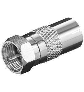 Goobay 67317 kabel-connector F M > Coaxial FM Roestvrijstaal