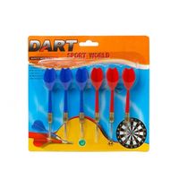 6x Dartpijltjes rood en blauw 11,5 cm sportief speelgoed   -