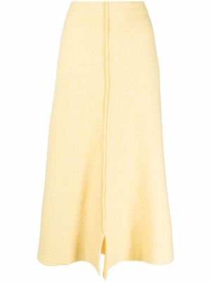 Jil Sander jupe évasée à plis - Jaune