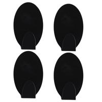 Excellent houseware ophang haakjes - zelfklevend - ovaal - zwart - 4x stuks - rvs