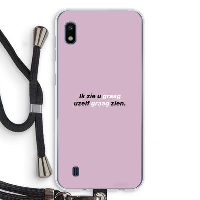 uzelf graag zien: Samsung Galaxy A10 Transparant Hoesje met koord