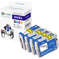 G&G Inktcartridge Compatibel Zwart, Cyaan, Magenta, Geel NP-R2-3471-4 GP-E34XLBKCMY-4P