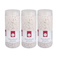 3x stuks kokers met witte decoratie steentjes kiezel 475 ml