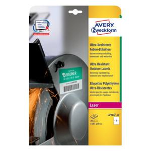 Avery ultra resistente etiketten voor buiten ft 210 x 148 mm (b x h), doos van 20 etiketten