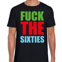 Fuck the sixties fun t-shirt zwart heren - thumbnail