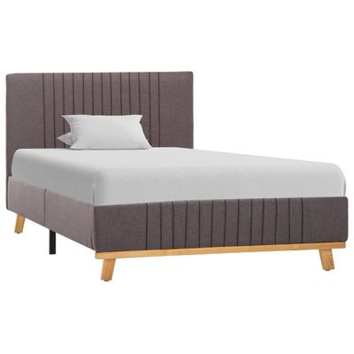 vidaXL Bedframe stof taupe 90x200 cm