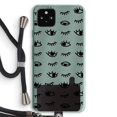 Eye pattern #2: Pixel 5a 5G Transparant Hoesje met koord