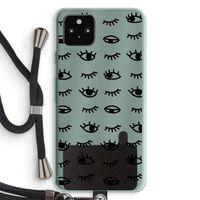 Eye pattern #2: Pixel 5a 5G Transparant Hoesje met koord