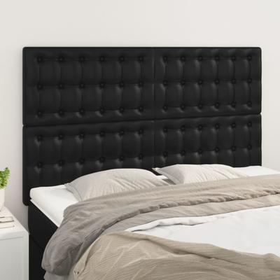 Hoofdborden 4 st 72x5x78/88 cm kunstleer zwart