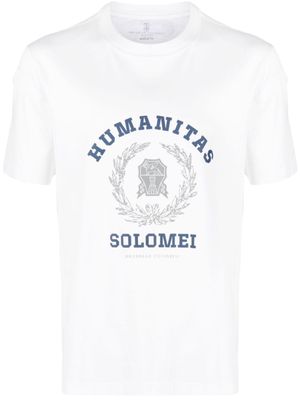 Brunello Cucinelli t-shirt à imprimé Humanitas - Blanc