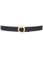 Ferragamo ceinture réversible en cuir à plaque Gancini - Noir