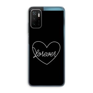 Forever heart black: Xiaomi Poco M3 Pro 5G Transparant Hoesje