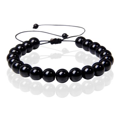 Memphis No.3 Dames Armband - 8mm Black Glass Memphis No.3 Dames Armband - 8mm Black Glass