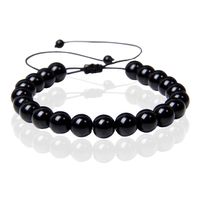 Memphis No.3 Dames Armband - 8mm Black Glass