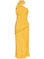 Alessandra Rich robe longue à pois - Jaune