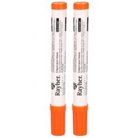 2x stuks rayher hobby textielstift - dikke punt - oranje - 2-4 mm - tekenen/knutselen