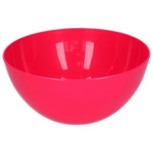 Serveerschaal/saladeschaal - D23 x H10 cm - kunststof - fuchsia roze