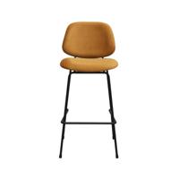 LABEL51 Barkruk Bello - Oker - Fluweel - Hoog