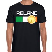 Ireland / Ierland landen shirt met gouden medaille en Ierse vlag zwart voor heren 2XL  - - thumbnail