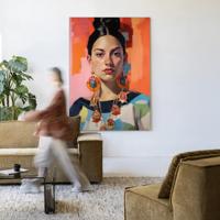 Urban Cotton Wandkleed 'Senorita' 80 x 110cm in Frame - black