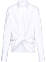 Ferragamo chemise en coton à design cache-cœur - Blanc