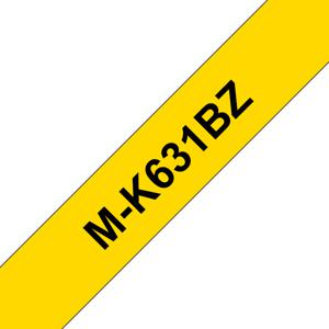 Brother M-K 631 Labeltape Tapekleur: Geel Tekstkleur: Zwart 12 mm 8 m