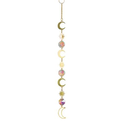 Feng Shui Regenboog Hanger Triple Zon en Maan Goudkleurig (24 cm)