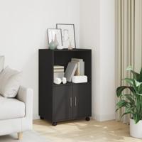 Rolkast 55x40x91 cm bewerkt hout zwart