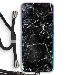 Zwart Marmer 2: Oppo A92 Transparant Hoesje met koord