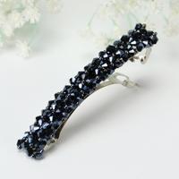 Mode meisjes Headwear Crystal Rhinestone elastische Hair clip haaraccessoires (donkerblauw)