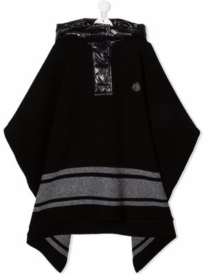 Moncler Enfant cape à capuche - Noir
