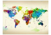 Fotobehang - Vliesbehang Wereld in kleuren, wereldkaart
