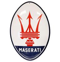 Maserati Logo Emaille Bord - 100 x 50 cm