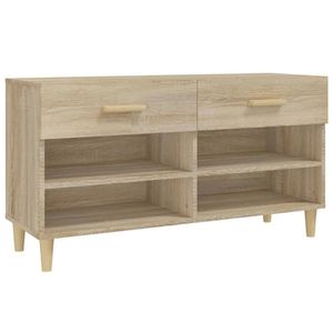 The Living Store Schoenenkast - Sonoma eiken - 102 x 35 x 55 cm - Trendy ontwerp