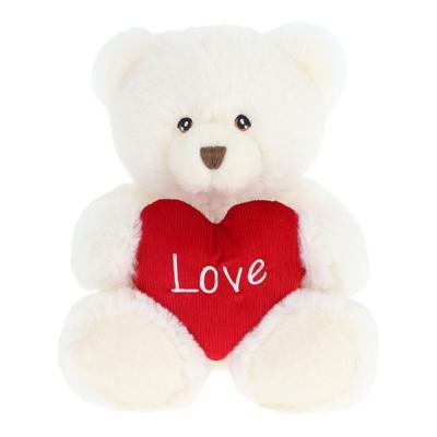 Keeleco Knuffel Beer met Hart 20 cm Wit