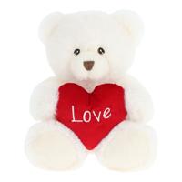 Keeleco Knuffel Beer met Hart 20 cm Wit