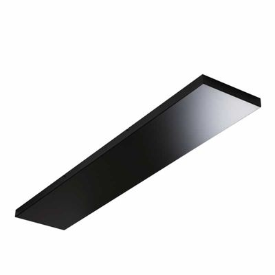 Rechthoekige plafondplaat 130x25x3,5cm zwart zonder gaten voor verlichting