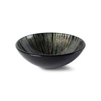 Waskom Luca Sanitair Vetro Rond 42x42x14,5 Gehard Glas Incl. Wastafelhouder Multicolor-Black Luca Sanitair