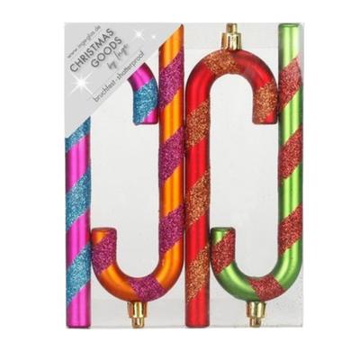 Inge goods Kersthangers - 4x - zuurstokken - gekleurd - 14 cm