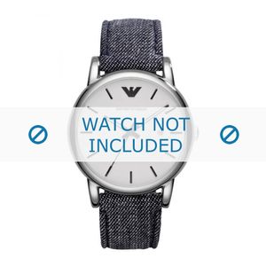 Horlogeband Armani AR1696 Leder Blauw 20mm
