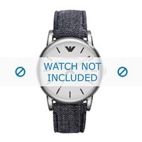 Horlogeband Armani AR1696 Leder Blauw 20mm