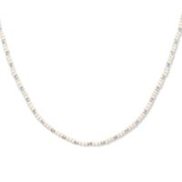 Ketting Bolletjes gediamanteerd zilver-glas wit 3 mm 41-45 cm - thumbnail